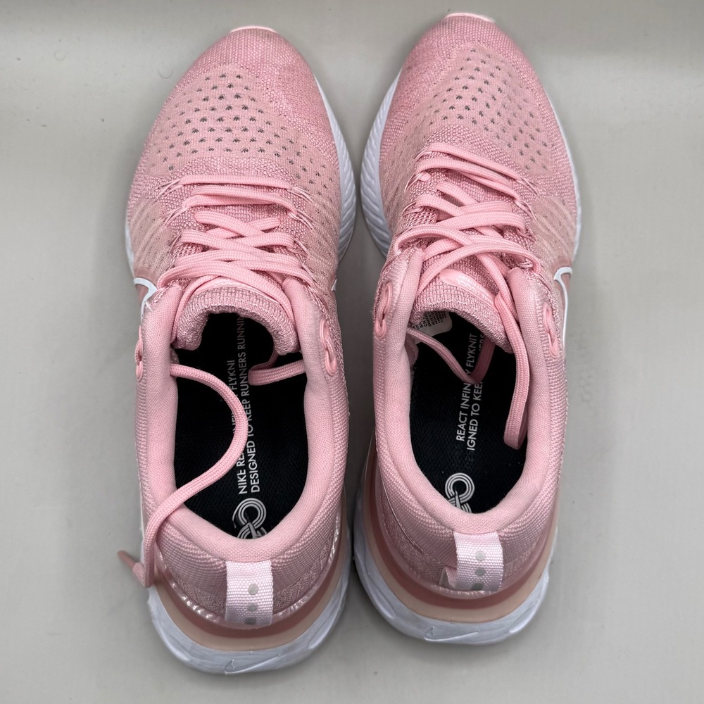 Nike React Infinity Run Flyknit 2 Women 11 Running Shoes Pink CT2423-600 - Picture 3 of 6